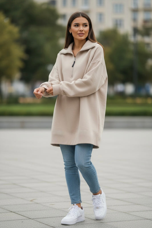 MAXI SUDADERA TARIM | BEIGE