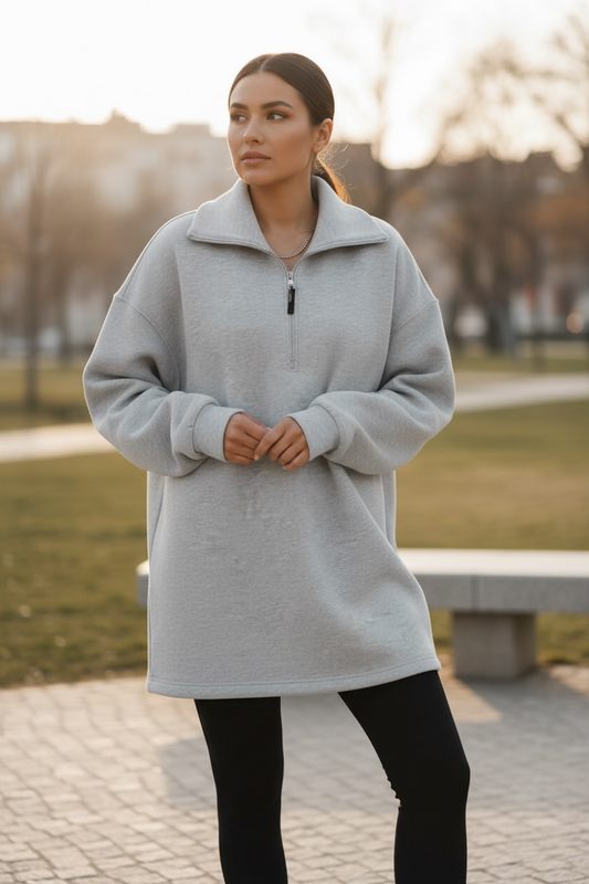 MAXI SUDADERA TARIM | GREY