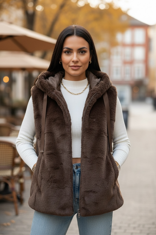 CHALECO PELO BROWN